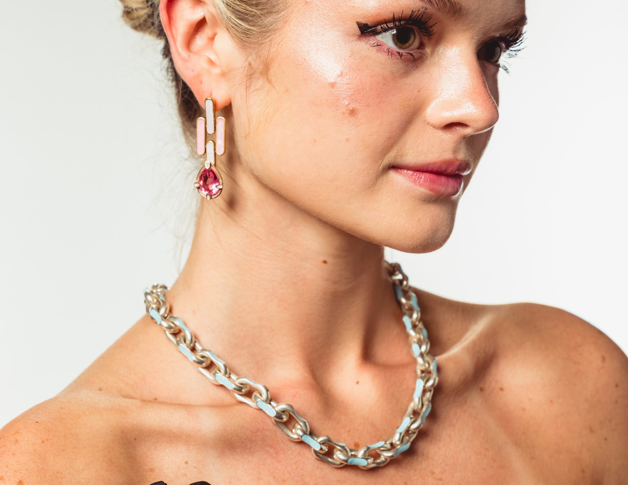 Riviera Link Necklace with Monaco Lock Pendant