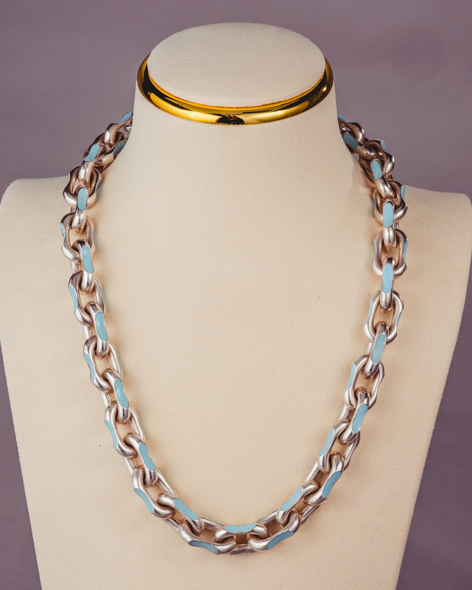Riviera Link Necklace with Monaco Lock Pendant